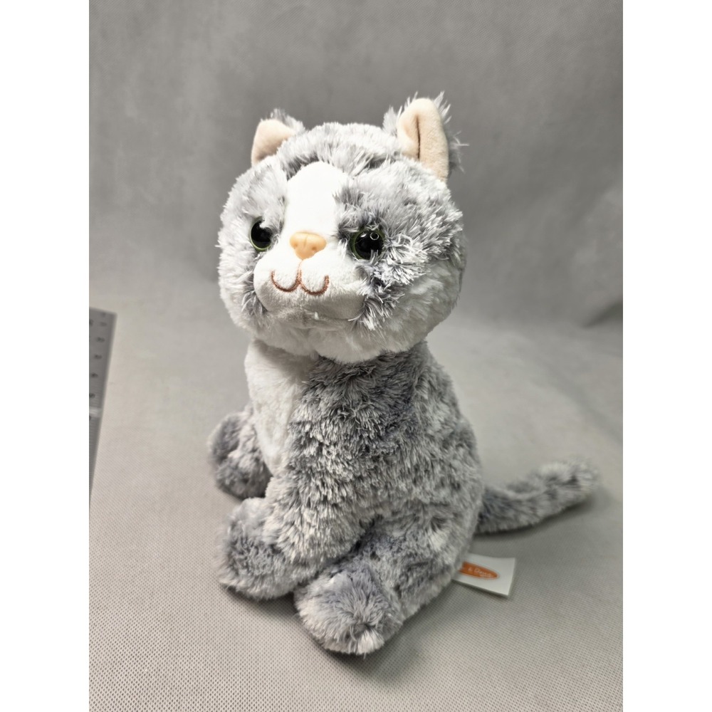 Melissa &Doug Greycle Tabby Cat Kitten Gray Stripe Plush Stuffed Toy Sitting 9"